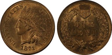 1871 1C MS65RB