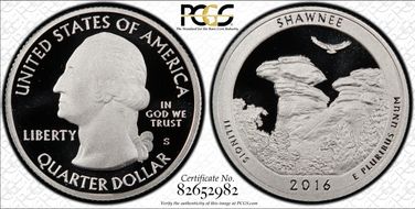 2016-S 25C Shawnee NP - Silver PR70DCAM