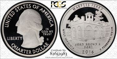 2016-S 25C Harpers Ferry NP-Silver PR69DCAM