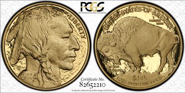 2016-W $50 Am. Buffalo 10th Anniv. .9999 Fine Gold PR69DCAM