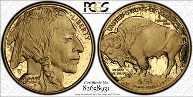 2007-W $50 American Buffalo .9999 Fine Gold PR70DCAM