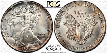 1987 $1 Silver Eagle MS68