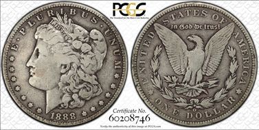 1888-O $1 VAM 4, Hot Lips F12