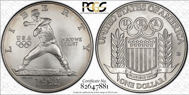 1992-D $1 Olympic MS70