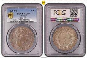 1806-BB 5 Fr Gad-581 AU50
