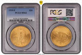 1910-S $20 MS62