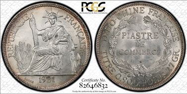 1921-H Piastre Lec-297 MS62