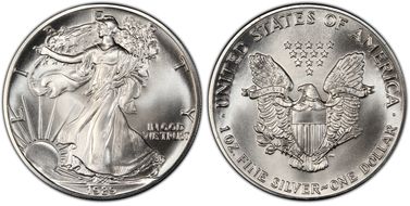 1989 $1 Silver Eagle MS70