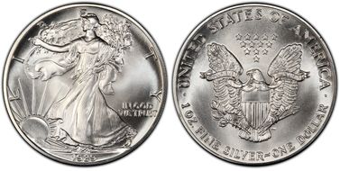 1989 $1 Silver Eagle MS70