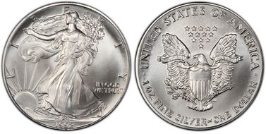 1992 $1 Silver Eagle MS70