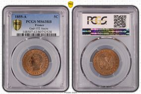 1855-A 5C Gad-152 F-116 Ancre MS63RB