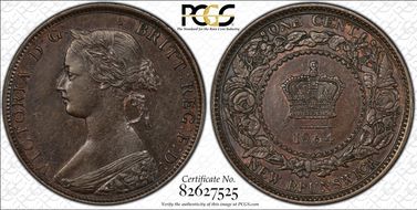 1864 1C Short 6 Blundered Legend E:D: AU55BN