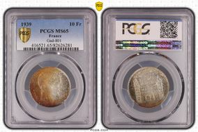1939 10 Fr Gad-801 F-360 MS65