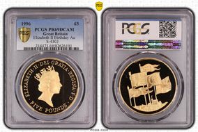 1996 £5 S-L3 Elizabeth II Birthday Au PR69DCAM