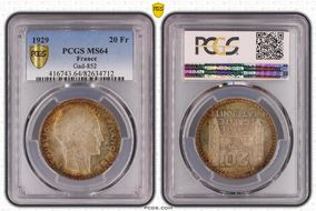 1929 20 Fr Gad-852 F-400 MS64