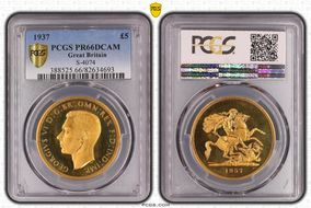 1937 £5 S-4074 PR66DCAM