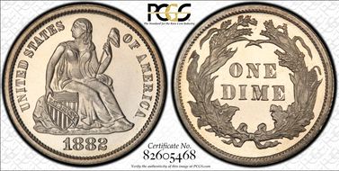 1882 10C PR67CAM