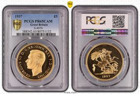 1937 £5 S-4074 PR65CAM