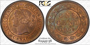 1859 1C 9/Inverted 9 MS63RB