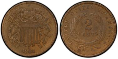 1864 2C Large Motto XF45BN