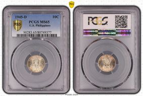 1945-D 10C MS65