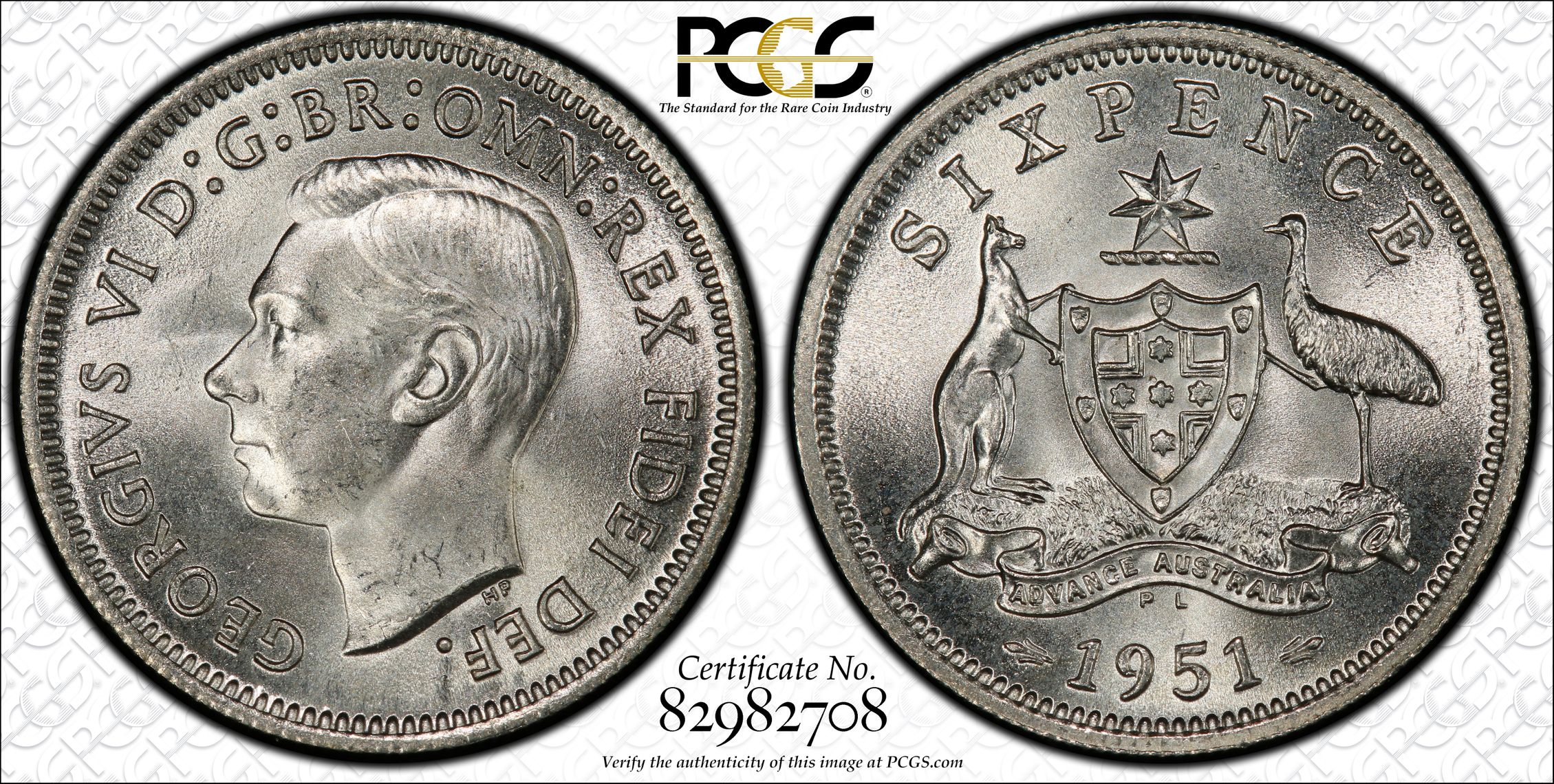 PCGS Certificate Verification Coin Details for Cert #82982708