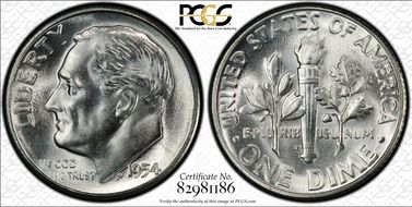 1954-S/S 10C RPM FS-501 MS66