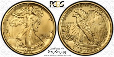 2016-W 50C 100th Anniversary  First Strike SP70