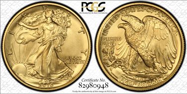 2016-W 50C 100th Anniversary  First Strike SP70