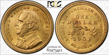 1903 G$1 LA Purchase, McKinley MS64