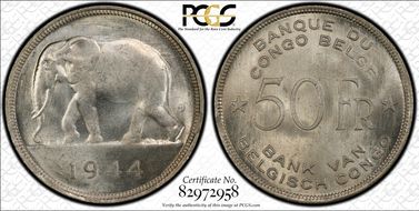1944 50 Fr KM-27  Ag MS62