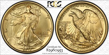 2016-W 50C 100th Anniversary Gold 100th Anniversary Label First Strike SP69