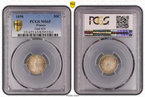 1898 50C Gad-420 F-190 MS65