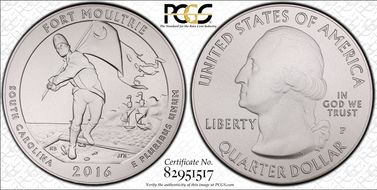 2016-P 25C Fort Moultrie NP 5 oz Silver SP69