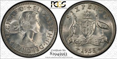 1955(m) 6D KM-58  Ag MS66