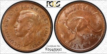 1950 Y. (p) 1D MS63RB