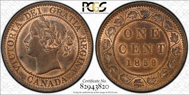 1859 1C DPN9 T4 MS63RB