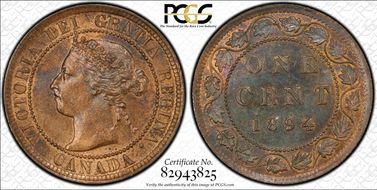 1894 1C Thick 4 MS63RB