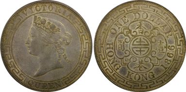 1866 $1 KM-10  Ag AU55