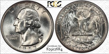 1943-S/S 25C RPM FS-504 MS66