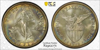 1918-S 50C MS67+