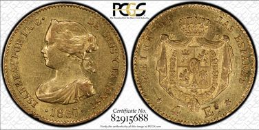 1867 4 Esc 6 Pt. Star Madrid AU53