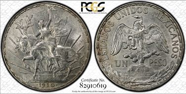 1910 Peso Caballito KM-453  Ag N1