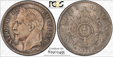 1868-A 1 Fr Gad-463 F-215 MS66