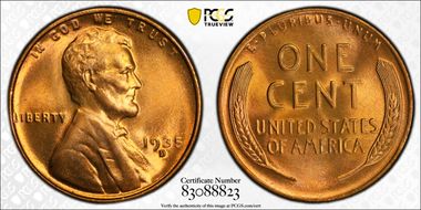 1935-D 1C MS67+ RD