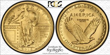 2016-W 25C 100th Anniversary Gold SP70