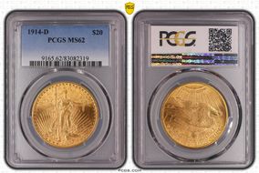 1914-D $20 MS62