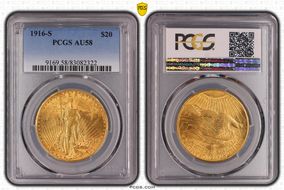 1916-S $20 AU58
