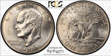 1971-D $1 "Friendly Eagle" FS-901 Type 1 Reverse MS66