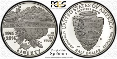 2016-S 50C 100th Anniv. Nat'l Parks First Strike PR69DCAM